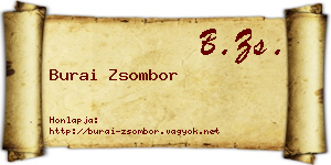 Burai Zsombor névjegykártya